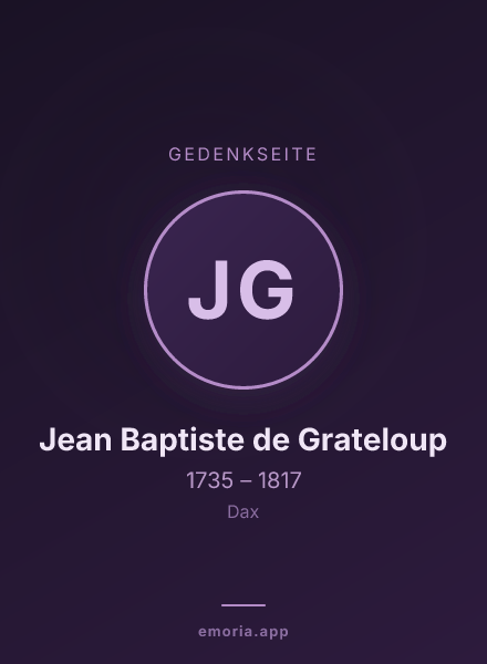 Gedenkportrait von Jean Baptiste de Grateloup