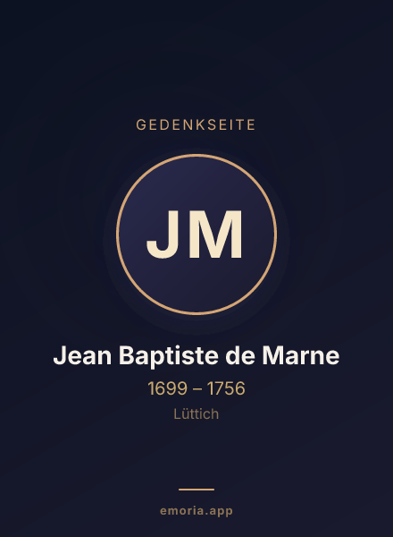 Gedenkportrait von Jean Baptiste de Marne