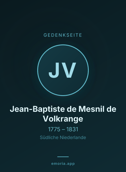 Gedenkportrait von Jean-Baptiste de Mesnil de Volkrange