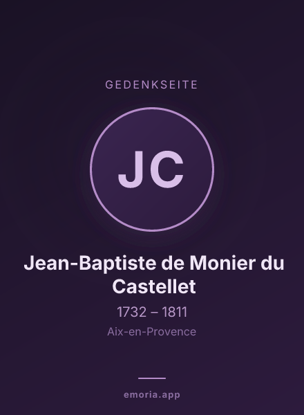 Gedenkportrait von Jean-Baptiste de Monier du Castellet