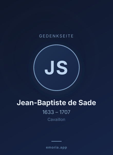 Gedenkportrait von Jean-Baptiste de Sade