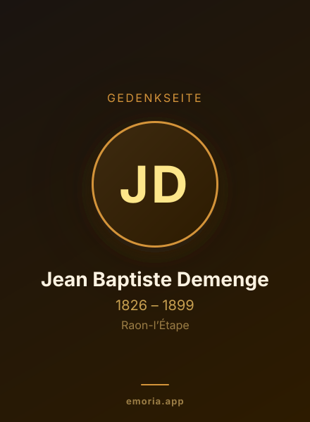 Gedenkportrait von Jean Baptiste Demenge