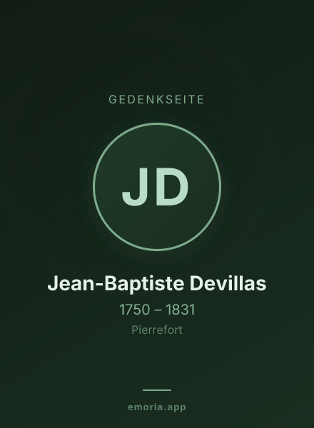 Gedenkportrait von Jean-Baptiste Devillas