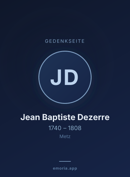 Gedenkportrait von Jean Baptiste Dezerre