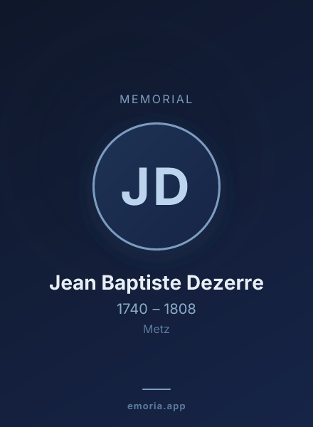 Memorial portrait of Jean Baptiste Dezerre