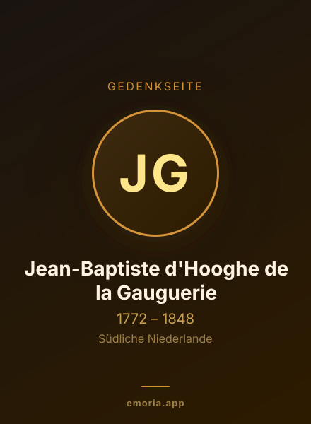 Gedenkportrait von Jean-Baptiste d'Hooghe de la Gauguerie