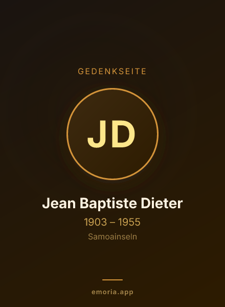 Gedenkportrait von Jean Baptiste Dieter