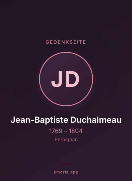Gedenkportrait von Jean-Baptiste Duchalmeau