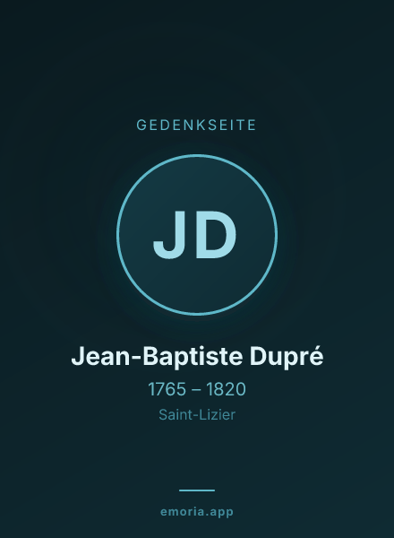 Gedenkportrait von Jean-Baptiste Dupré
