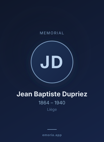 Memorial portrait of Jean Baptiste Dupriez