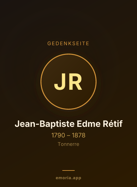 Gedenkportrait von Jean-Baptiste Edme Rétif