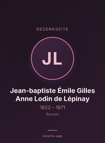 Gedenkportrait von Jean-baptiste Émile Gilles Anne Lodin de Lépinay