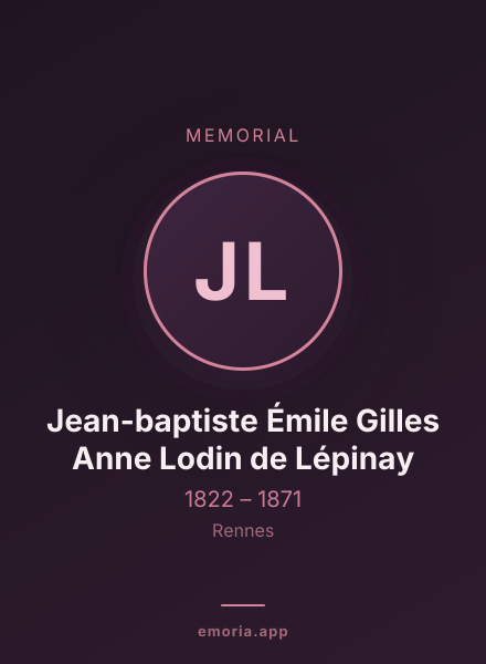 Memorial portrait of Jean-baptiste Émile Gilles Anne Lodin de Lépinay