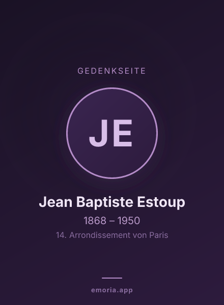 Gedenkportrait von Jean Baptiste Estoup