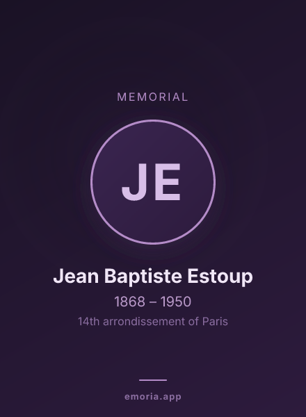 Memorial portrait of Jean Baptiste Estoup