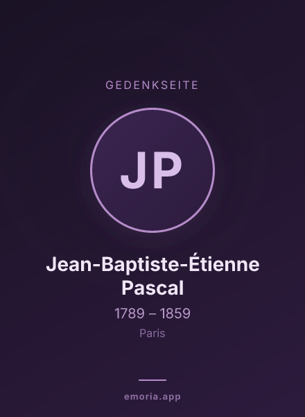 Gedenkportrait von Jean-Baptiste-Étienne Pascal