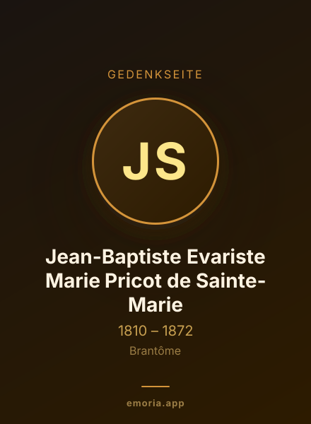 Gedenkportrait von Jean-Baptiste Evariste Marie Pricot de Sainte-Marie