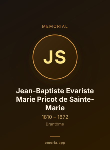 Memorial portrait of Jean-Baptiste Evariste Marie Pricot de Sainte-Marie