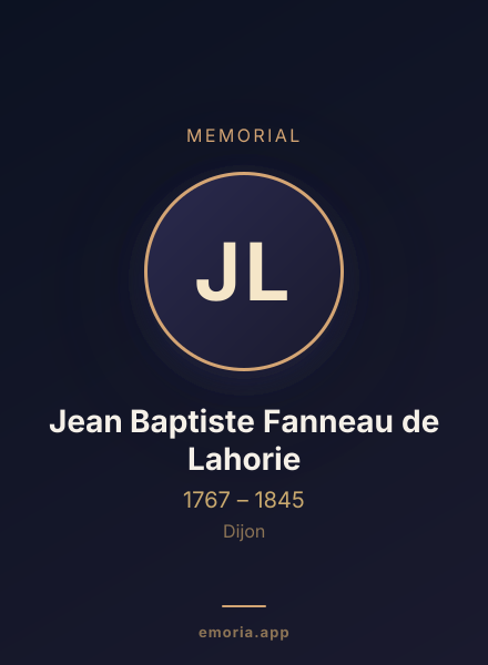 Memorial portrait of Jean Baptiste Fanneau de Lahorie