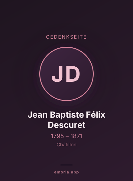 Gedenkportrait von Jean Baptiste Félix Descuret