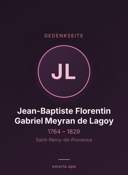 Gedenkportrait von Jean-Baptiste Florentin Gabriel Meyran de Lagoy