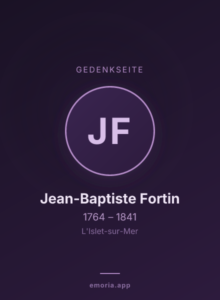 Gedenkportrait von Jean-Baptiste Fortin