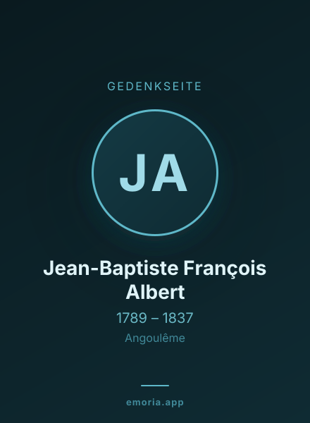 Gedenkportrait von Jean-Baptiste François Albert