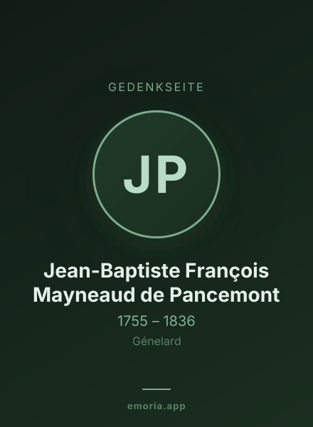 Gedenkportrait von Jean-Baptiste François Mayneaud de Pancemont