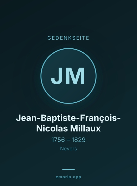Gedenkportrait von Jean-Baptiste-François-Nicolas Millaux