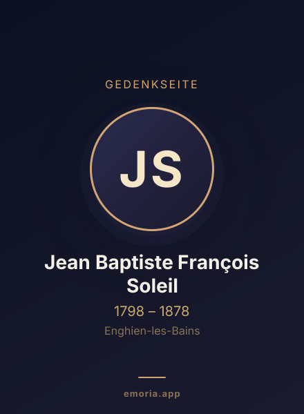 Gedenkportrait von Jean Baptiste François Soleil