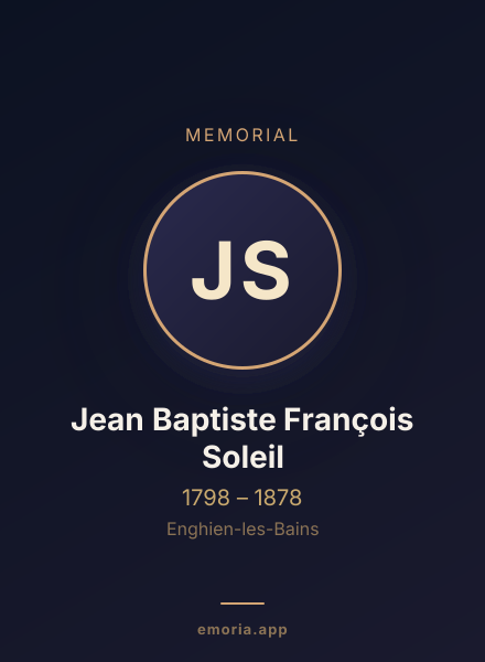 Memorial portrait of Jean Baptiste François Soleil
