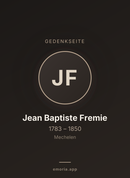 Gedenkportrait von Jean Baptiste Fremie