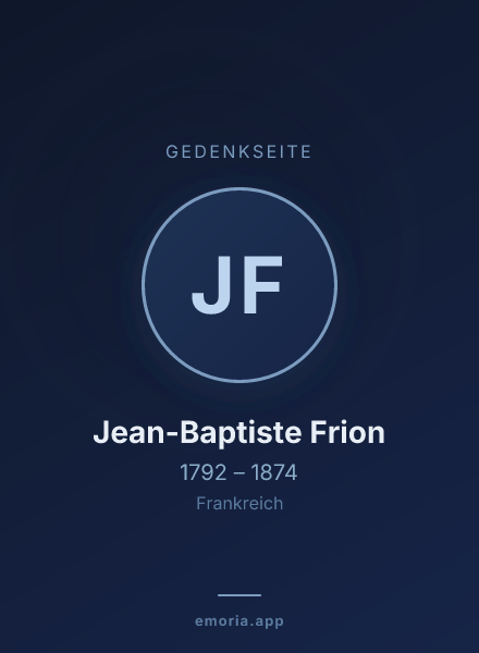 Gedenkportrait von Jean-Baptiste Frion