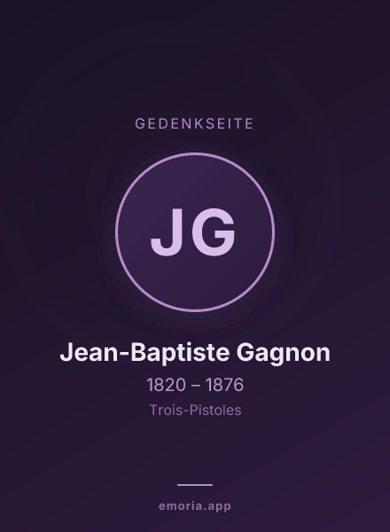 Gedenkportrait von Jean-Baptiste Gagnon