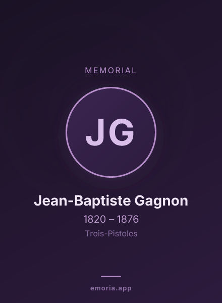 Memorial portrait of Jean-Baptiste Gagnon