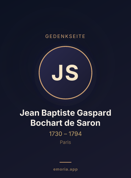 Gedenkportrait von Jean Baptiste Gaspard Bochart de Saron