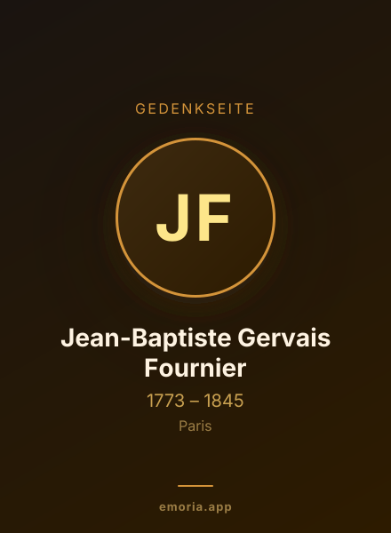 Gedenkportrait von Jean-Baptiste Gervais Fournier