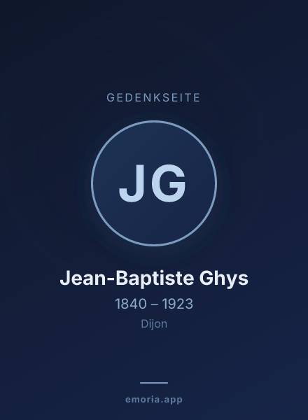 Gedenkportrait von Jean-Baptiste Ghys