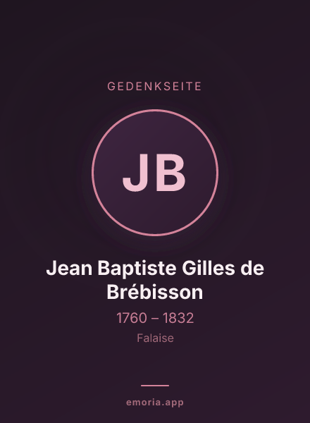 Gedenkportrait von Jean Baptiste Gilles de Brébisson