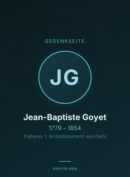 Gedenkportrait von Jean-Baptiste Goyet