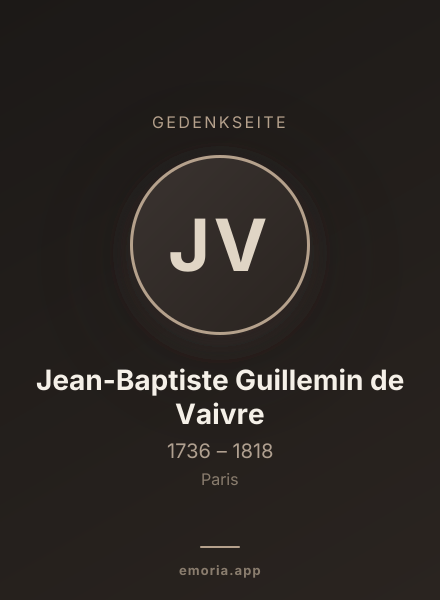 Gedenkportrait von Jean-Baptiste Guillemin de Vaivre