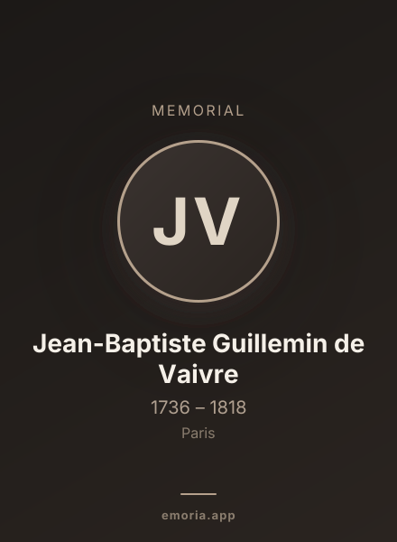 Memorial portrait of Jean-Baptiste Guillemin de Vaivre