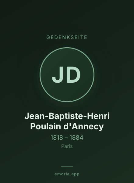 Gedenkportrait von Jean-Baptiste-Henri Poulain d'Annecy