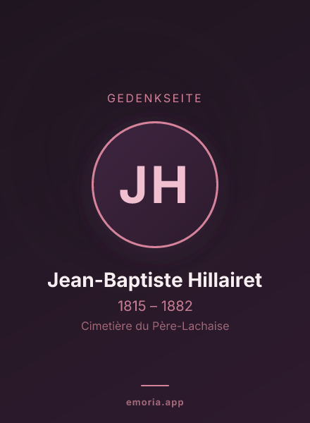 Gedenkportrait von Jean-Baptiste Hillairet