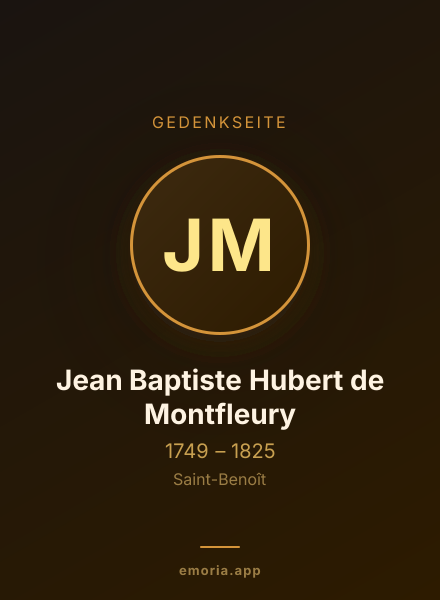 Gedenkportrait von Jean Baptiste Hubert de Montfleury