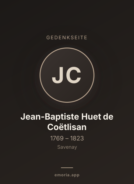 Gedenkportrait von Jean-Baptiste Huet de Coëtlisan