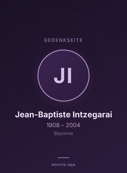 Gedenkportrait von Jean-Baptiste Intzegarai
