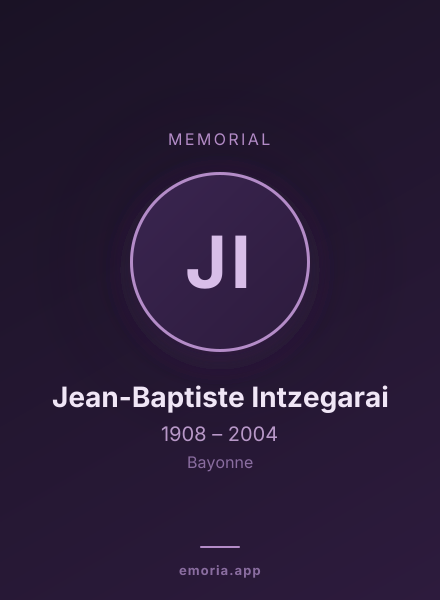 Memorial portrait of Jean-Baptiste Intzegarai