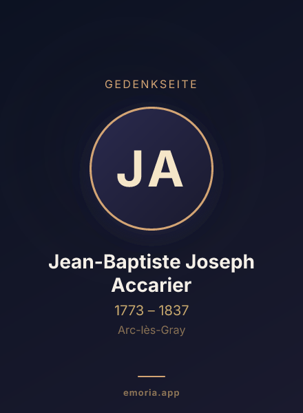 Gedenkportrait von Jean-Baptiste Joseph Accarier