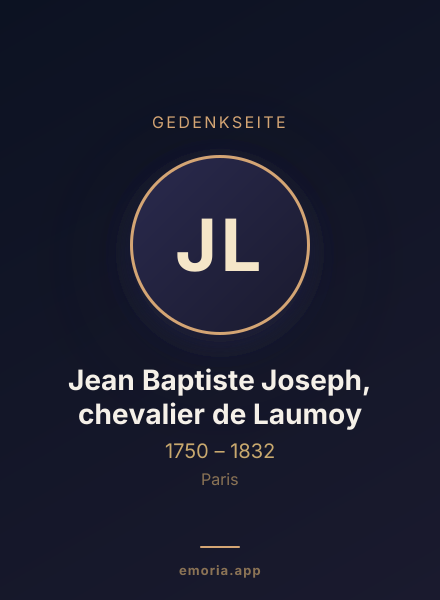 Gedenkportrait von Jean Baptiste Joseph, chevalier de Laumoy